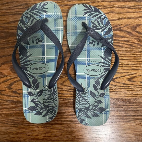 Havaianas Mens Flip Flops 2 Pair Blue Brown Size 9/10 - Picture 6 of 8